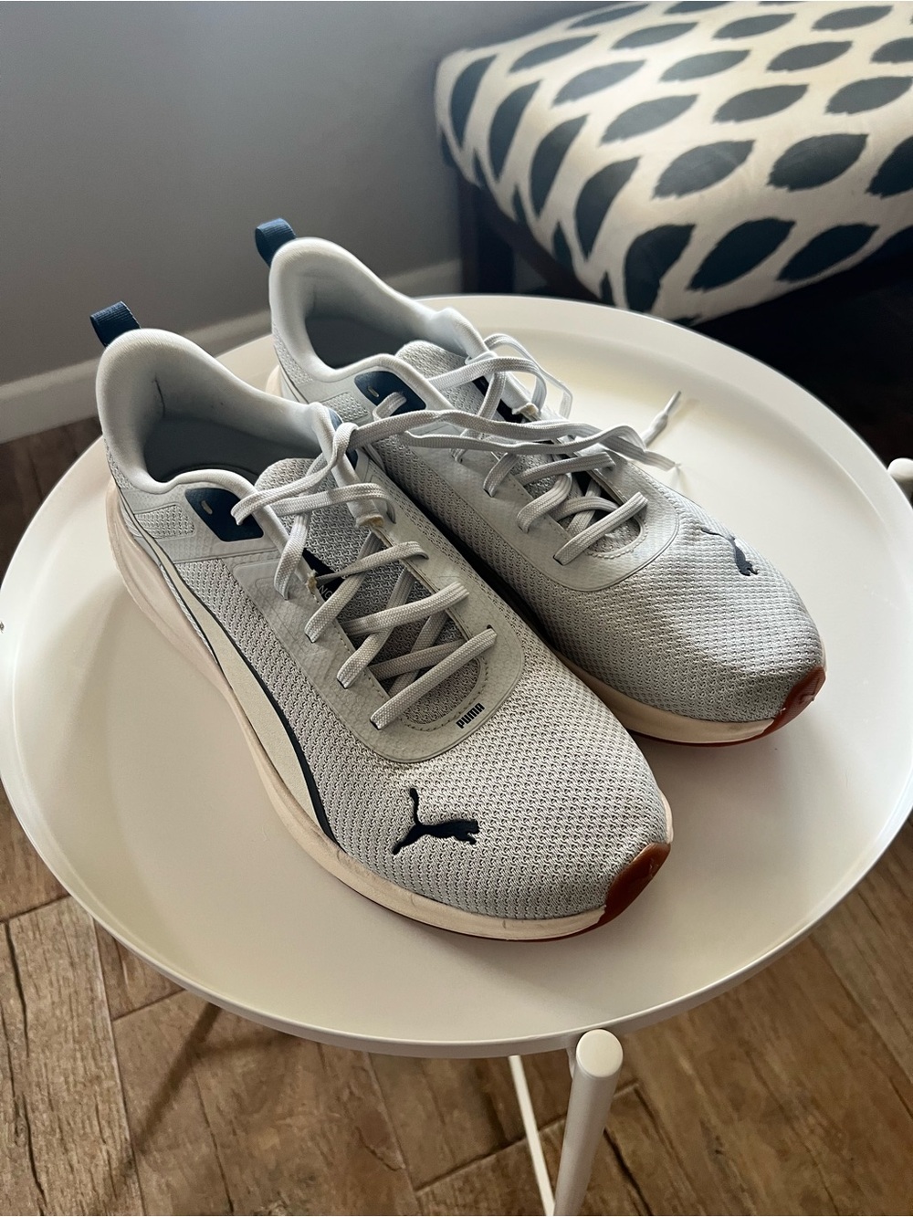 Puma Men's Athletic Sneakers in Light Gray with Navy Accents